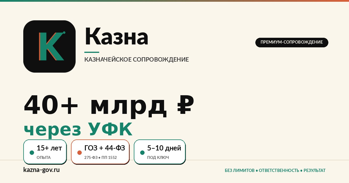 Казначейское сопровождение по 44-ФЗ в 2026 — порядок, лимиты