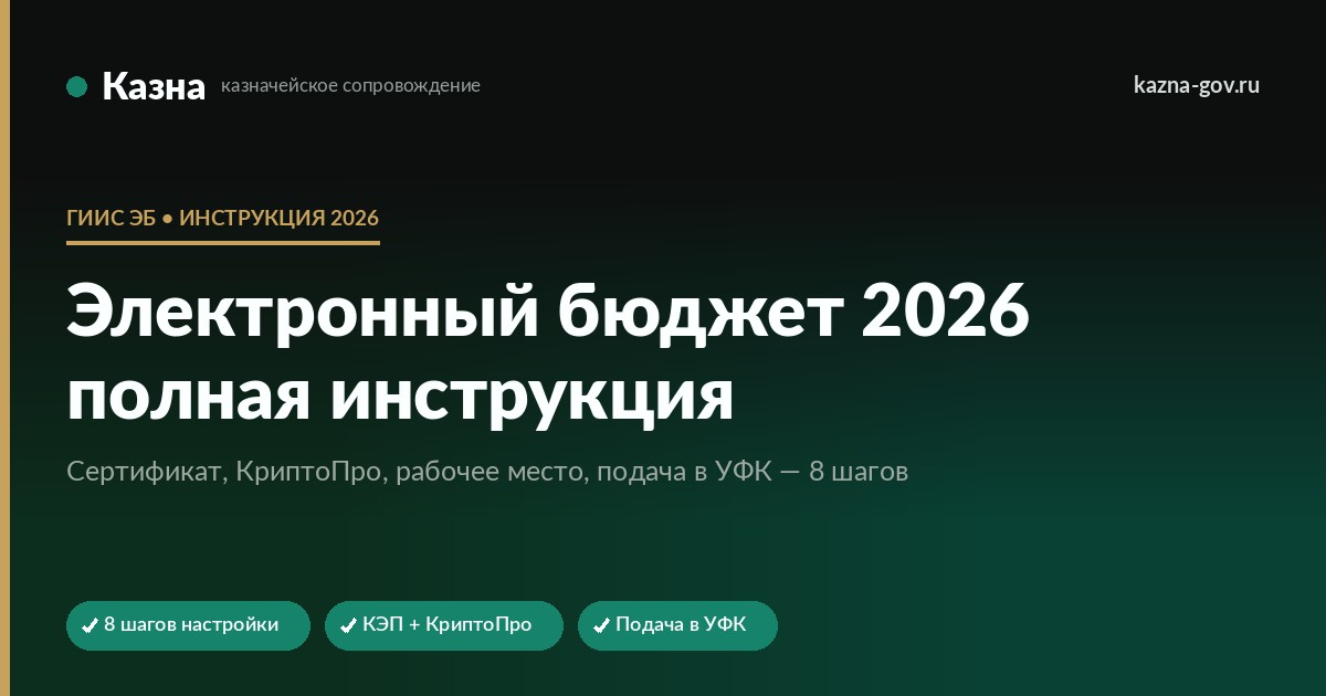 ГИИС «Электронный бюджет» 2026 — полная инструкция и настройка