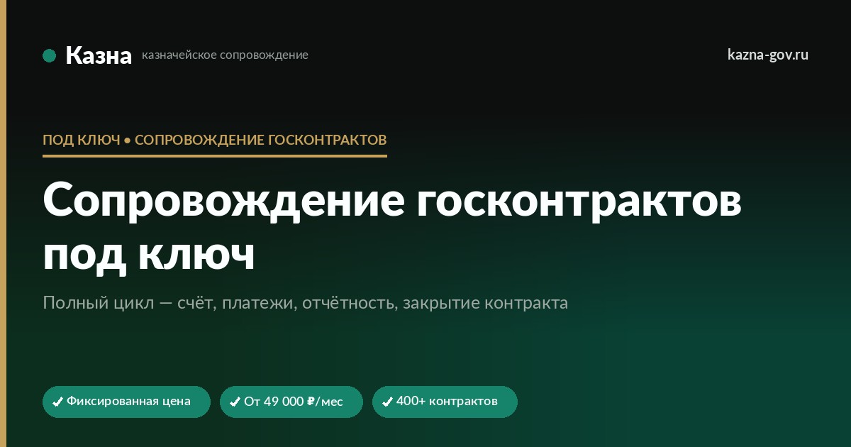 Сопровождение госконтрактов под ключ — этапы, цена, сроки