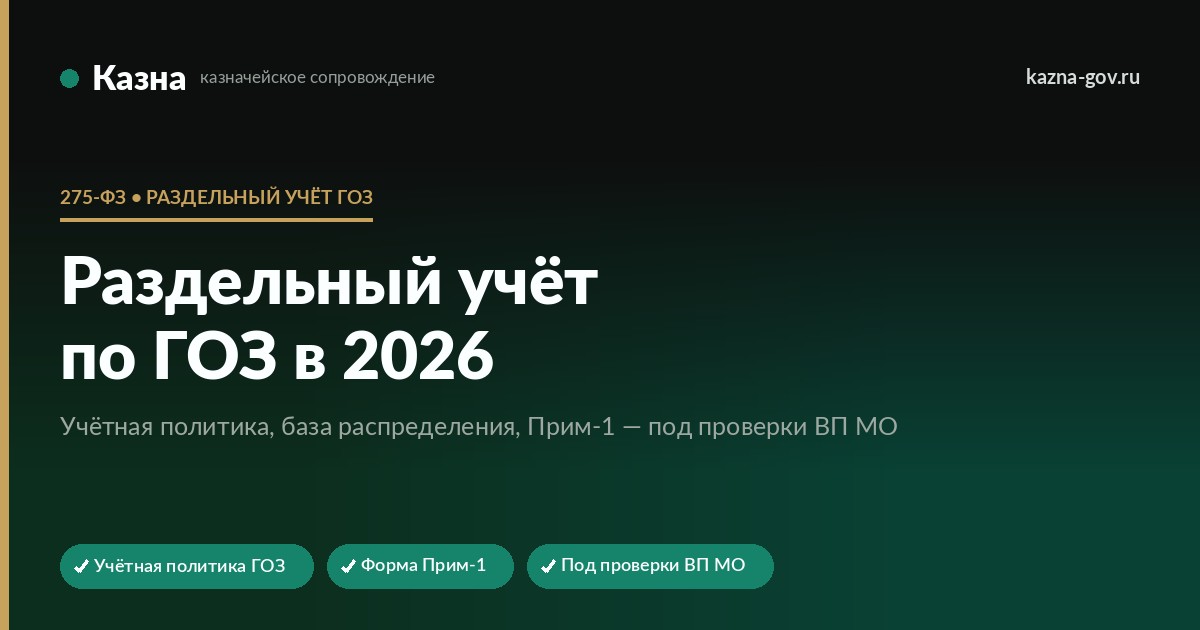 Раздельный учёт по ГОЗ в 2026 — учётная политика и Прим-1